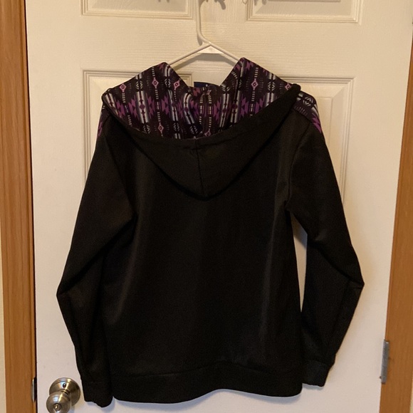 Nu Trendz jacket coat jogger size small s. Hooded hoodie Black purple zip up - Picture 6 of 8